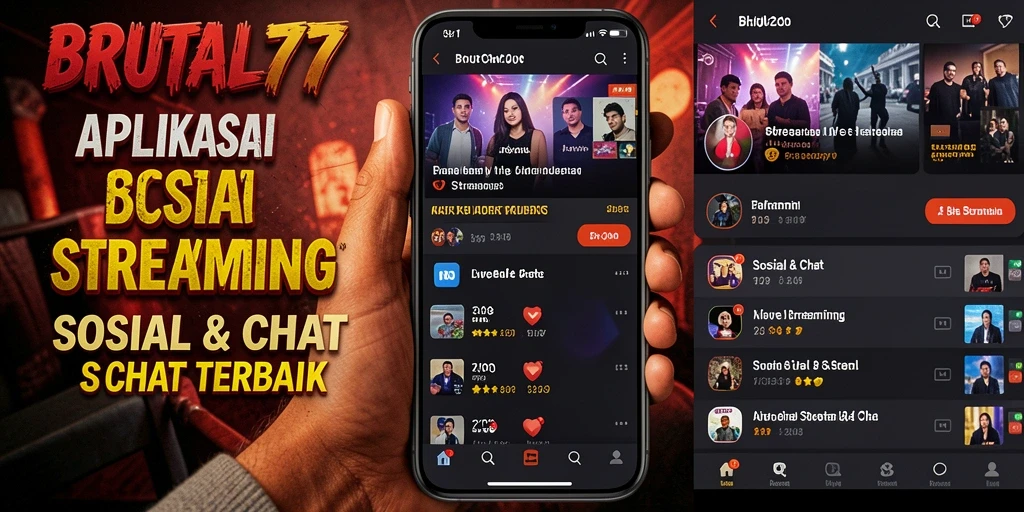 Antarmuka pengguna BRUTAL77 untuk Live Streaming yang interaktif dan menarik.
