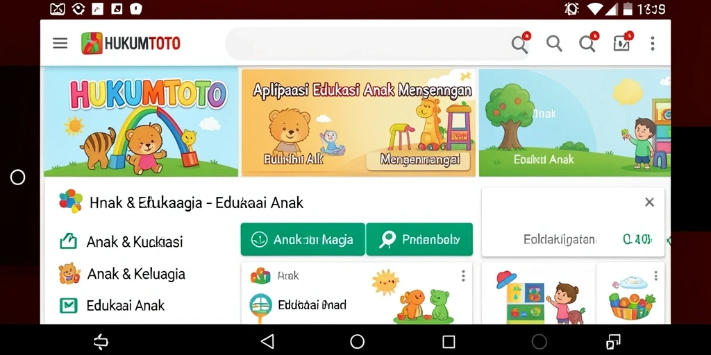 Tampilan antarmuka HUKUMTOTO yang menarik untuk anak-anak.