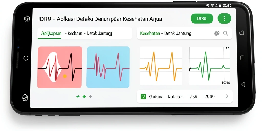 Tampilan aplikasi IDR89 dengan fitur pemantauan detak jantung yang lengkap.