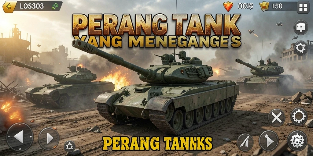 Tampilan antarmuka <strong>LOS303</strong> yang dinamis dan interaktif dalam game Perang Tank.