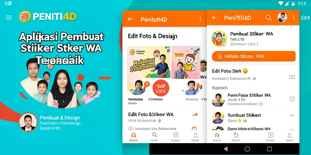 Antarmuka intuitif PENITI4D untuk membuat stiker WA.