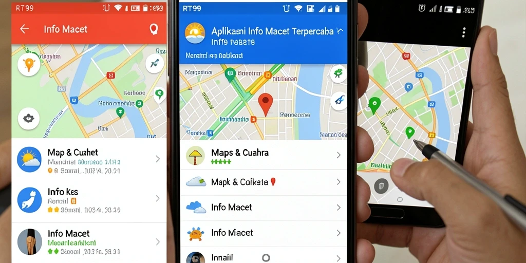 Tampilan antarmuka aplikasi RT99 untuk informasi kemacetan.