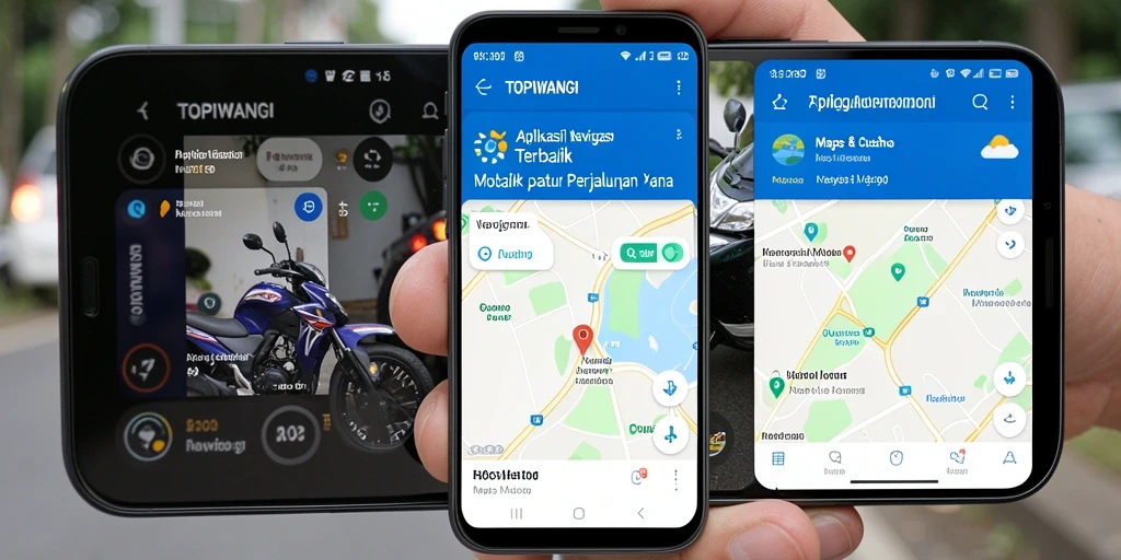 Tampilan antarmuka TOPIWANGI yang mudah digunakan untuk navigasi motor.