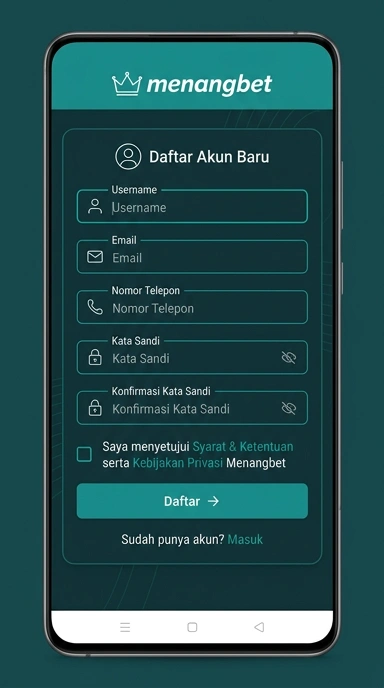 Panduan Registrasi Akun Baru Menangbet untuk Android